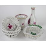 A collection of Herend porcelain, to include; a puce florally painted vase 15.