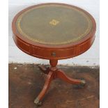 A Regency style mahogany drum table,