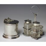 A silver condiment set William Henry Sparrow, Birmingham 1902,