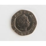 An undated 20p piece,