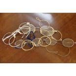 A collection of six pince nez and spectacles to include gold plated examples (6)