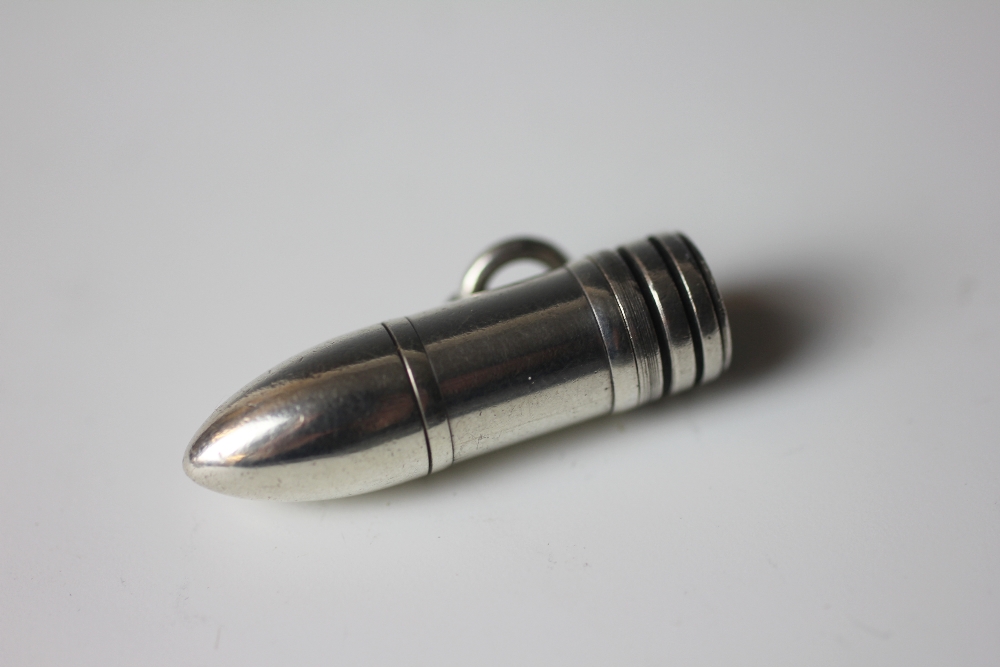 A Sampson Mordan and Co novelty silver 'bullet' propelling pencil, - Image 2 of 2