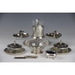 Two late Victorian silver plate cigar trays, each modelled as a playing card suit, heart and club,