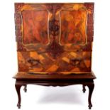 A 19th century Japanese parquetry cabinet,