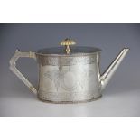 A Victorian silver teapot, Elkington & Co, Birmingham 1871,