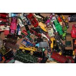 A collection of die-cast model vehicles,