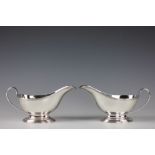 A pair of George V silver sauce boats, Lowe & Sons, Chester 1915,