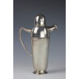 An Art Deco silver plated cocktail shaker, Aide Brothers Ltd, circa 1930, of typical Art Deco form,