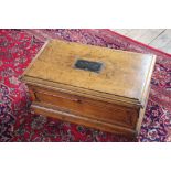 A 19th century Freemasons Shakespeare Lodge (Bradford) golden oak box, with engraved plate to lid,