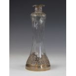 An Edwardian silver mounted glass decanter, William Comyns, London 1901,