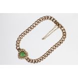 A Victorian chrysoprase and split seed pearl bracelet,