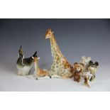 A collection of Russian porcelain animals,