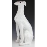 A large French model of a seated greyhound by Bavent, circa 1900,
