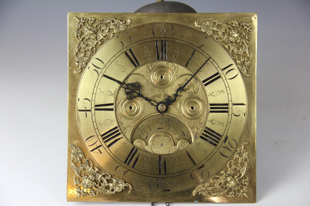 An 18th century brass bracket clock,