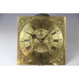 An 18th century brass bracket clock,