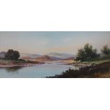 G. Trevor,
watercolour,
On the  Avon,
signed lower left,
24cm x 54.