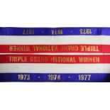 A rare Red Rum public appearance sash originally the property of Noel Lemare,