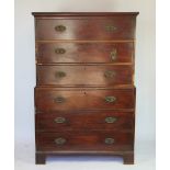 An early 19th century mahogany chest on chest,