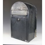 A Bibo metal post box, with domed top,