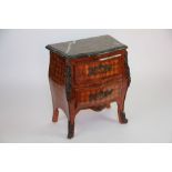 An 18th century style Kingwood parquetry bedside commode,