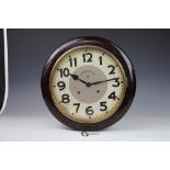 An American Ansonia Clock Co wall clock, with 29cm dial and movement striking on a gong,