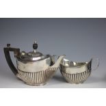 A silver bachelors teapot and sugar bowl, William Hutton & Sons Ltd, London 1904,