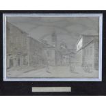 A Continental 800 standard silver plaque, engraved with a view of Bergamo L'Atheneo,