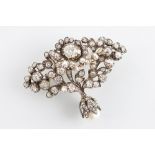 A fine diamond and pearl brooch circa 1825,