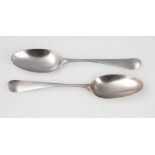 A pair of George III silver Old English Pattern silver spoons, Eley & Fern,