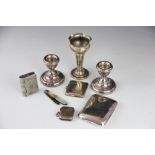 Two silver vesta cases, Birmingham 1910 and Chester 1902,