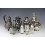 A collection of silver plated wares to include; tea wares and coffee wares,