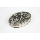 A mid 18th century century silver and tortoiseshell oval snuff box,