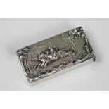 A Victorian silver vesta, William Neale, Birmingham 1894, Horse racing interest,