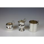 A George III silver cream jug, London circa 1765, of pedestal form,