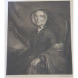 English School - 19th century, etching, Portrait, possibly Mrs Hamilton,