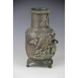 A Japanese bronze vase, Meiji Period (1868-1912),