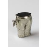 A Victorian silver plated novelty vesta case in the form of bloomers,