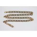 A yellow metal flat link chain, stamped '9k Italy', lobster clasp, length 51cm, weight 29.