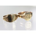 A 9ct gold locket ring, Chester 1910,