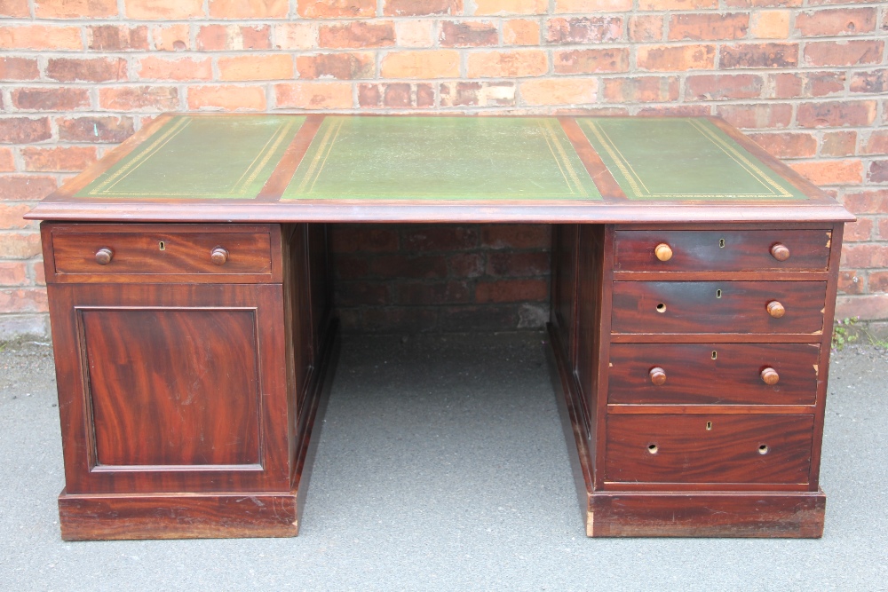 A Victorian mahogany partners desk,
