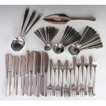 A cased set of six Swedish silver teaspoons, each with Art Nouveau style terminal, stamped P&H,