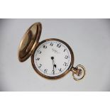 A 9ct gold full hunter pocket watch, Birmingham 1924,