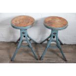 A pair of industrial laboratory stools by 'D.