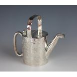 A silver plate watering can, late 19th / early 20th century, makers mark 'CBS',