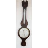 A 19th century inlaid mahogany wheel barometer, the dial signed Josh Ortelle Reading,