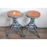 A pair of industrial laboratory stools by 'D.