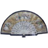 A 19th century French bone fan,