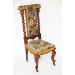 A Victorian carved mahogany Prie Dieu chair,