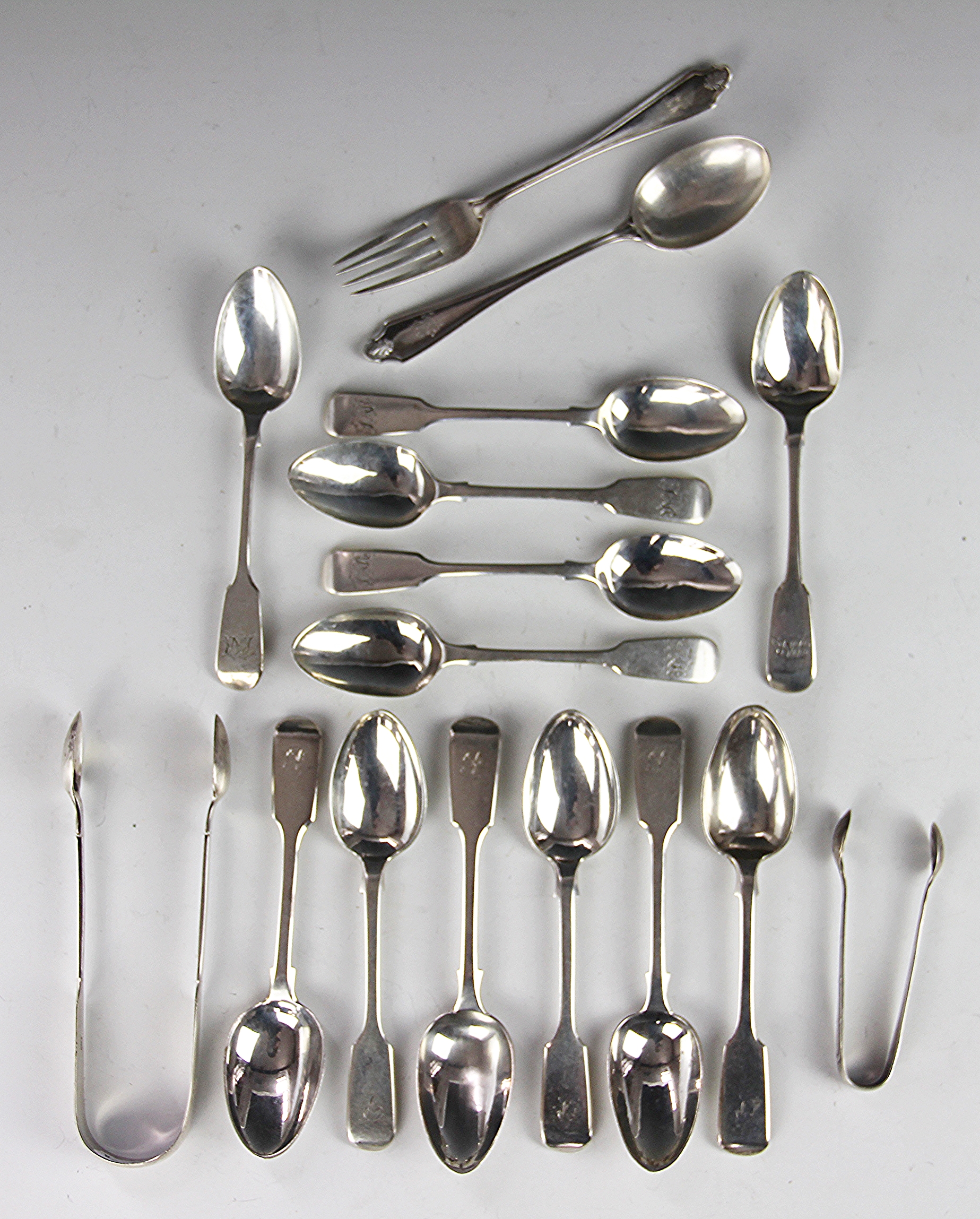 A collection of silver spoons, to include; six Thomas Smily, London 1869 and 1870,