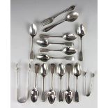 A collection of silver spoons, to include; six Thomas Smily, London 1869 and 1870,